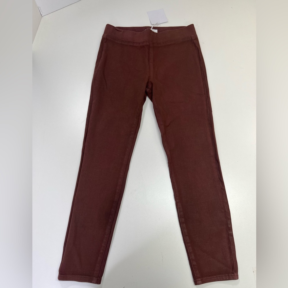 Pistola Pull On Pants in Coated Black Cherry High Rise Stretch New With Tags